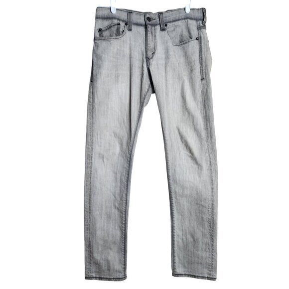 Levis 511 Men 32x32 Gray Skater Punk Distressed Skinny Fit‎ Denim Jeans - Picture 1 of 7